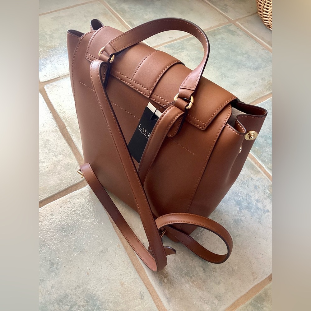 Lauren Ralph Lauren Leather Medium Winny Backpack - Picture 3 of 4